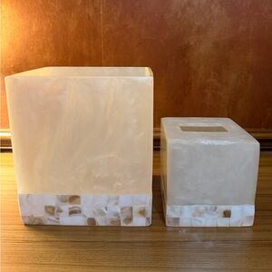 Capiz Mother of Pearl Tissue Cover  & Trash Can Bed Bath & Beyond